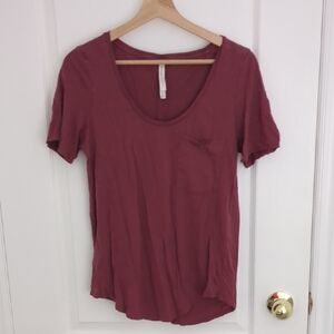 Women's Burgundy Scoop Neck Top
